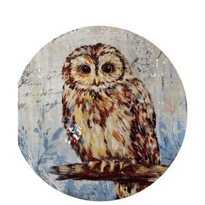 Pier 1 Imports Owl Salad/Decor Plate Ironstone Textured 8.75" Diameter
